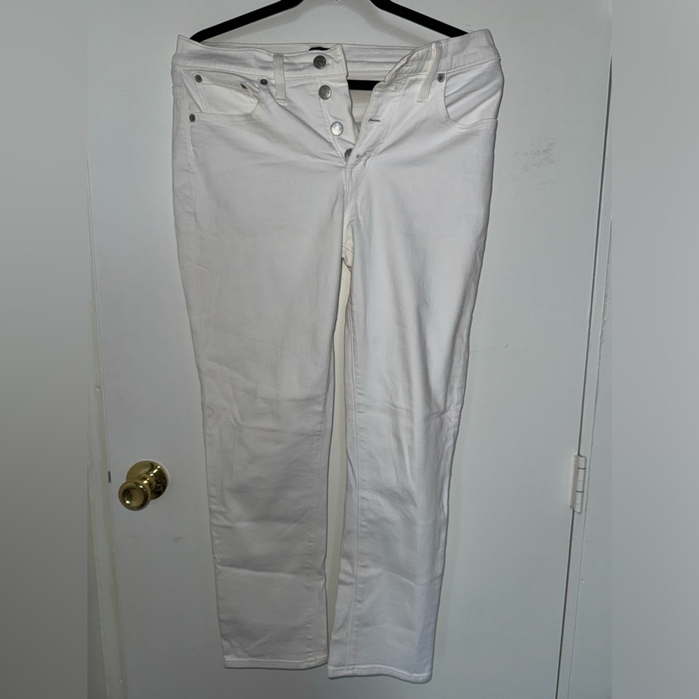 J. Crew Essential Straight White Jeans